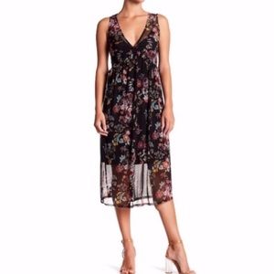 Superfoxx Mesh Floral Print Black Dress